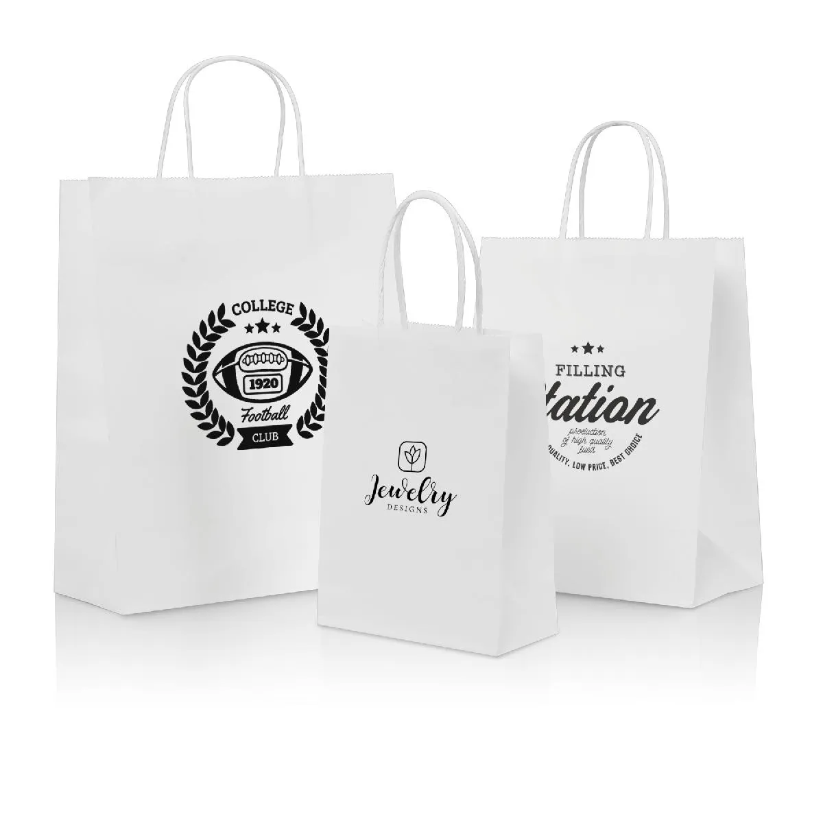 S12024-SM - Promotional White Small Kraft Paper Bag